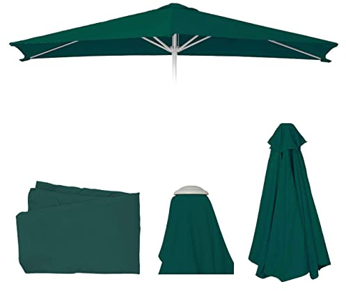 Mendler Ersatz-Bezug für Sonnenschirm N23, Sonnenschirmbezug Ersatzbezug, 2x3m rechteckig Stoff/Textil 4,5kg UV 50+ - grün