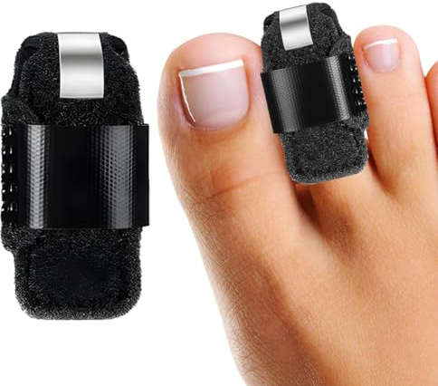 OQKAHIV Stecca per Dita dei Piedi - Correttore Artiglio, Raddrizzatore Martello, per alleviare il dolore di dita piegate, artigliate, rotte o slogate, Nero - 1 pcs