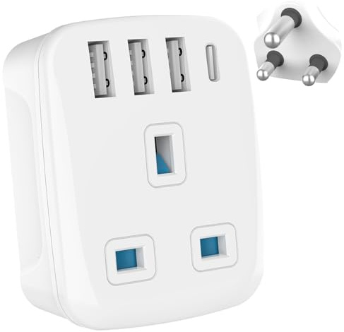 MyTravelPal UK to South Africa Plug Adapter with USB-C | UK Safety Regs | South Africa Travel Adaptors 17W USB-C | For Use in SA, Namibia, Swaziland, Botswana & more | Type M Travel Adapter