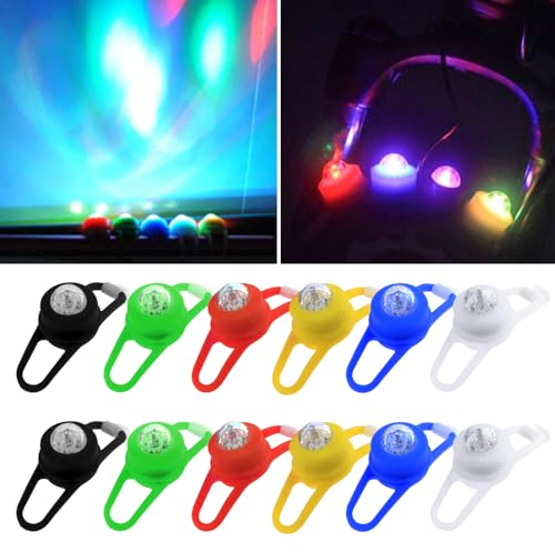 Mineup Kinderwagen Licht, 12 Stück wasserdichte Kinderwagenlicht Silikon, 3 Modi LED Silikonleuchten, LED Kinderwage Licht, Kinderwage Beleuchtung für Alle Kinderwagen Outdoor Läufer