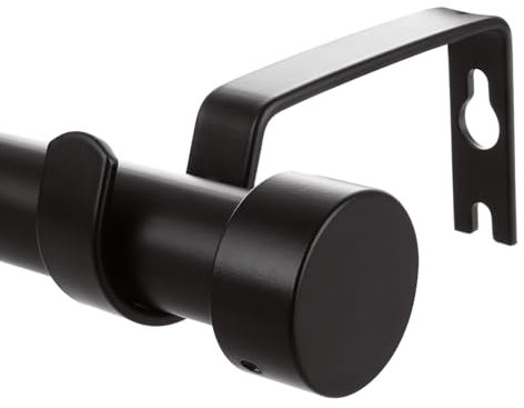 ASelected Black Curtain Poles for Eyelet Curtains,Extendable Curtain Rod Metal with Adjustable Brackets,Basics Curtain Poles for Window Living Room, Bedroom, Bathroom, 91 CM to 225 CM,36 to 88 inch