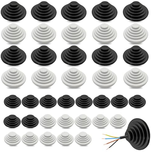 40 Stück Kabeldurchführung Gummi Gummistopfen Karosseriestopfen 20 mm/30 mm Gummitülle Set Kabeldurchführung Wasserdicht zum Schutz von Drähten, Steckern, Kabellöchern