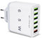 Chargeur USB Multiple, 65W 6 Ports USB Chargeur Rapide avec QC 3.0 Smart Fast Charger, Universel Adaptateur Secteur USB Chargeur pour 15 Pro Max 14 Plus 13 12 11 SE XR, iPad, Samsung