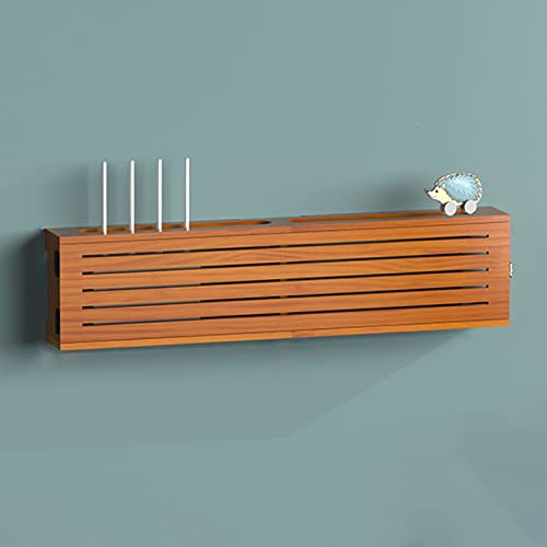 Caja de almacenamiento de madera para enrutador inalámbrico con estante montado en la pared para enrutador tipo E para nizar y ocultar tu router WiFi y accesorios