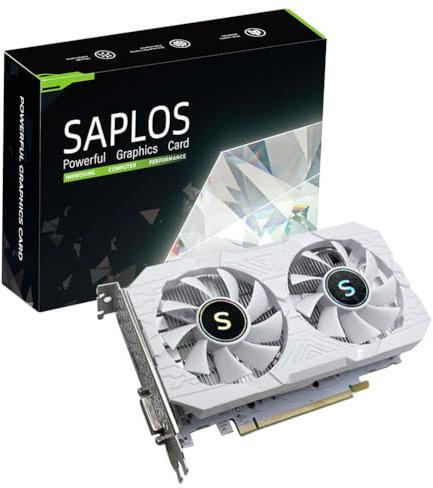 SAPLOS Radeon RX 580 Grafikkarte, 8G GDDR5, 256-bit, HDMI, DVI, DisplayPort, PCI Express x16, benötigen 6 PIN zusätzliche Stromversorgung, Weiß