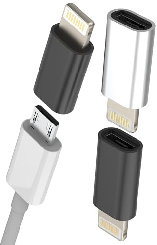 Adaptador Micro USB Hembra a Lightning Macho(3pack)para iPhone 14 13 12 11 Pro Max para Apple para iPad Android Jack Cargador Datos Cable Conector Lighting Puerto Enchufe Cargar Convertidor Accesorios