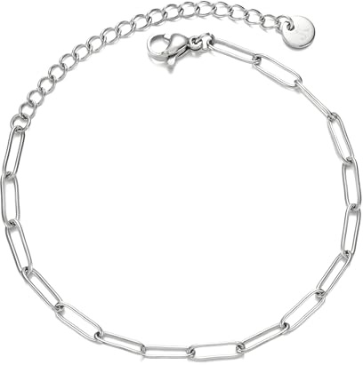Kim Johanson® rostfritt stål damarmband *Susa* i silver, guld och roséguld | länkarmband | multilayer länkarmband | vattentätt | boho-smycken för kvinnor | justerbar längd, Eine Grösse, Rostfritt stål
