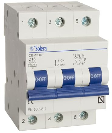 Solera® CBM316 Leitungsschutzschalter, C16, 3P, 3M, 6 kA, 16 A • 1 Stück