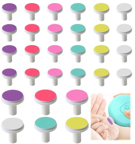 30Pcs Baby Nail File Pads Replacement for Newborn Infant Toddler and Adults | Nail Trimmer Replacement Pads for Electric Baby Trimmer Nail Grinding Polishing Head Universal Baby Spare Nails Grinder Head