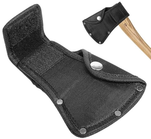 Hatchet Head Sheath, Black Axe Head Cover for 1-1/4lb Axes Double Snap Hatchet Edge Protector with Belt Loop for Outdoor Camping Hiking Work