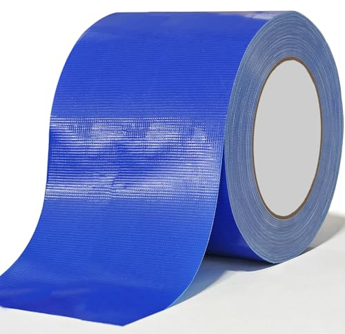 Rusoz Ruban Adhésif Blindé Extra Fort, 20 m X 75 mm Ruban Toile Adhésif Bleu Ruban De Réparation Imperméable Heavy Duty Duct Tape Pour Canalisations, Moquette, De Scellage, Réparations, Marquage