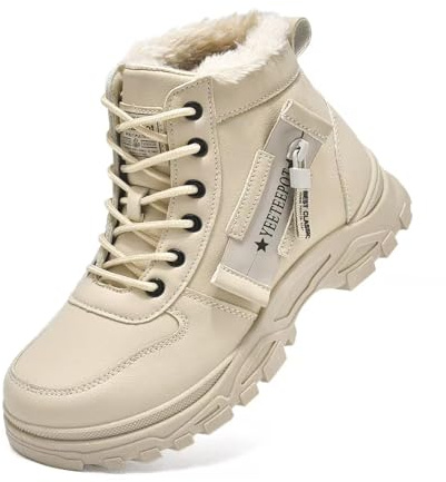 Yeeteepot Bottes Femme Hiver Fourrée Chaude Bottines Kaki 39 EU = 40 CN