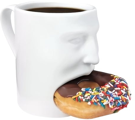 Keramiktasse mit Kekshalter | Moderne Kaffeemasse für das Gesicht für Frühstück, Catering, Restaurant, Arbeitsplatz, Zuhause, Schlafzimmer, Party und M
