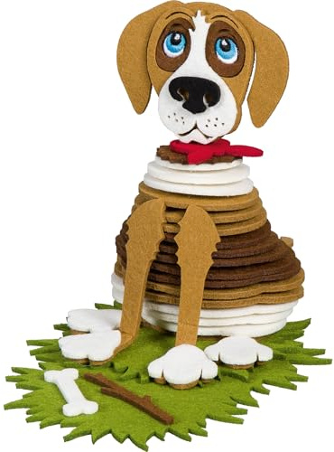Halbach DIY Filzset Hund | Filztiere zum Basteln, Kreatives Bastelset für hochwertigen Bastelspaß aus Filz