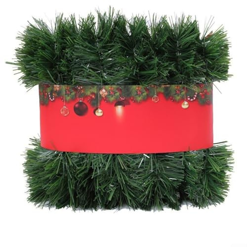 Qualoramall Weihnachtsgirlande, Dekorationen, 20 m, grün, künstliche Weihnachtsgirlande, PVC, Urlaubskranz, Weihnachten, weiche grüne Girlanden für Weihnachten, Innen- und Außenbereich, Dekorationen