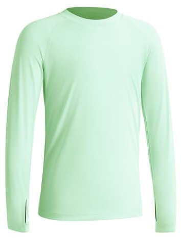 Niksa T-shirt à manches longues UV à séchage rapide pour adolescents avec facteur de refroidissement et doux pour la peau, UPF 50+, parfait pour rashguard et activités de plein air, lot de 1
