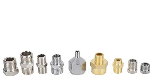 SIXRUN 9Pcs Airbrush Connector Set, Professional Spray Gun Accessories with 1/8 and 1/4 Inch Male Female Clutches, for Air Compressor and Spray Gun Hose