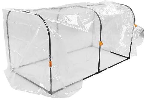 Picysa 100 x 50 x 55 cm, pellicola per serra in plastica trasparente, riscaldatore invernale, serra da giardino, set di pneumatici per piante per proteggere dal gelo e dal gelo