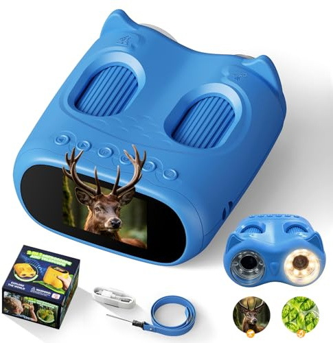 ARNSSIEN Microscopio y Telescopio 2 en 1, Portatil Microscopio para Niños con aumento 1000x, foto y video 1080P, kit científico STEM, regalo educativo y de cumpleaños para niños y niñas de 3 a 12 años
