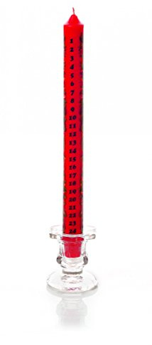 Premier 25 cm rote Adventskerze mit Glashalter