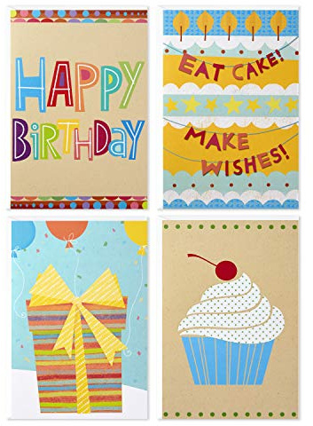 Hallmark Assorted Birthday Cards (Birthday Icons, 12 Cards and Envelopes)