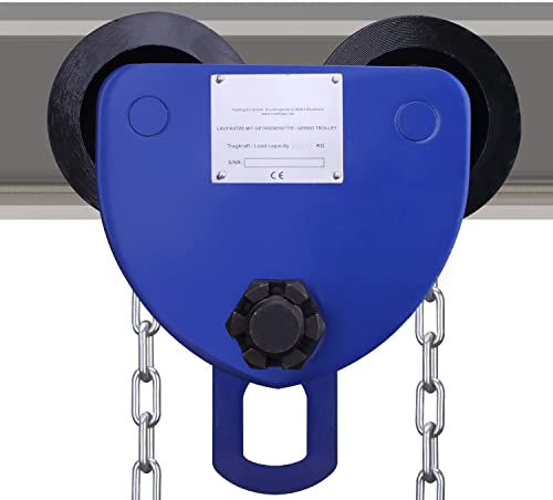 Pallit Laufkatze Geared | 2000 kg Tragkraft | 100-155 mm Flanschenbreite | Krankatze Handfahrwerk + Haspelkette|