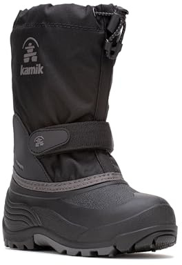 Kamik Boy's WaterbugWIDE Boot, Black/Charcoal, 8 Wide US Toddler