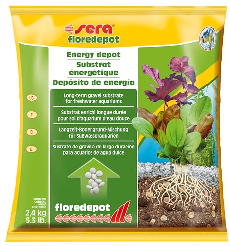 sera floredepot 2,4 kg | sacco per substrato di ghiaia 2.400 g | substrato per piante in acquario | favorisce la crescita