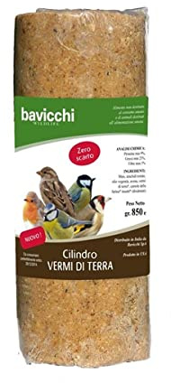 CILINDRO AI VERMI DI TERRA 850GR CIBO UCCELLI SELVATICI