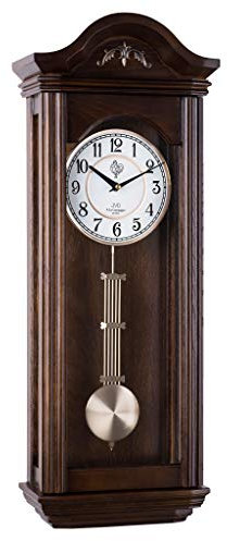 JVD 9360 Orologio a pendolo in legno da parete con movimento al quarzo suoneria wenstminster