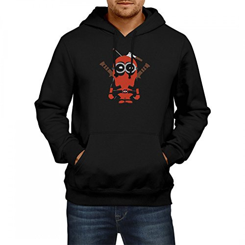Fashionalarm Herren Kapuzen Pullover - Dead-Pool Min. Parodie | Fun Hoodie mit lustigem Motiv für Film Fans, Farbe:schwarz;Größe:3XL
