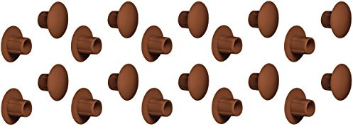 Gedotec Rohrstopfen rund Lamellenstopfen zum Eindrücken | Möbel-Abdeckkappen Kunststoff braun - H1114 | Kappen-Ø 5 mm | Made IN Germany | 20 Stück - Loch-Abdeckungen für Schrauben & Holz-Bohrlöcher