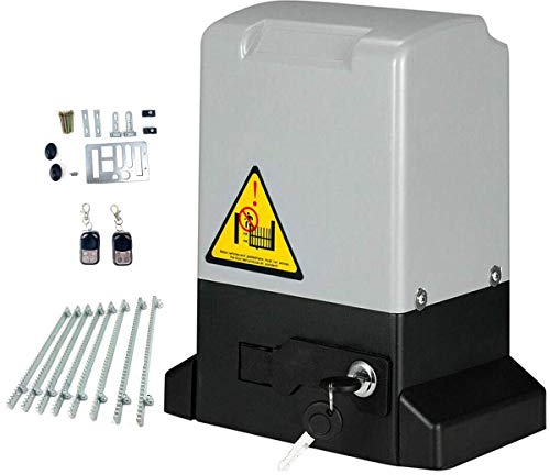 SUDEG 550W Schiebetorantrieb Torantrieb Schiebetor automatischer Toröffner mit 2 Fernbedienungen max. Torgewicht 1200kg mit 4m Zahnstange für Hoftor