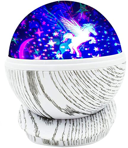Retoo Luz nocturna cielo estrellado proyector niños con rotación de 360° lámpara LED de noche con 7 colores de luz, lámpara para habitación infantil USB o funciona con pilas, regalos para bebés,