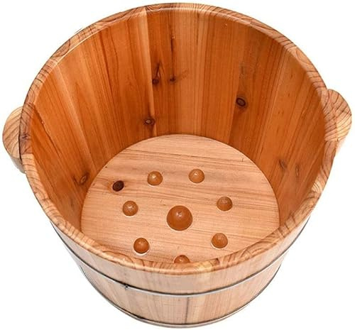 Katzowen Sauna Wooden Bucket,Foot Massage Spa for Home,Relax Pedicure Foot Bath,Foot and Leg Spa for Adults