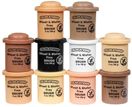 Colorations Wheat & Gluten Free Colors Like Me Dough - 10 Colors (2oz Each) | Non-Toxic, Play Dough, Bulk Set, Sensory Kit, Party Favors, Classroom Pack