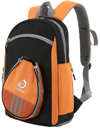 Ronyme Sac pour raquette de tennis de table, sac à dos de sport, sac de rangement pour tennis de table, sac à dos avec compartiment à chaussures, sac pour raquette de tennis de table, noir