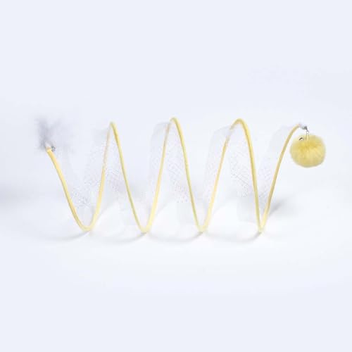 Gertar Cat Tunnel Toy, Spiral Cat Tunnel Toy, S-Type Cat Tunnel Toy, Katzenspielzeug Katzentunnel, Katze Spielzeug Hundenspielzeug Spieltunnel, Katzen Tunnel Spielzeug Tunnel für Kätzchen (S, Gelb)