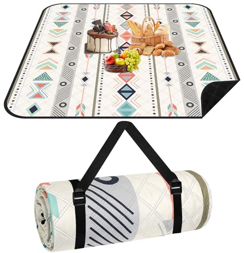 Hysagtek Coperta da picnic, impermeabile, 200 x 200 cm, grande, coperta da spiaggia, boho, picnic, per piscina all'aperto, spiaggia, parco, viaggi, escursioni, parco giochi, campeggio