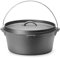 HENDI Olla de hierro fundido, caldero de brujas, con tapa y asas, para uso en fuego abierto, horno, cocina de gas, inducción, eléctrica, vitrocerámica, horno holandés, 7,2L, ø310(H)155mm