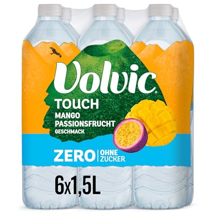 Volvic Touch Zero Mango-Passionsfrucht-Geschmack – 6x1,5L – Zuckerfrei