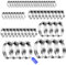 60 Pcs Stainless Steel Hose Clamps, 6-51mm Adjustable Hose Clips Set, Jubilee Clips Assorted, Worm Drive Pipe Clip, Screws Clamps for Automobile Gas Water Pipe Tube