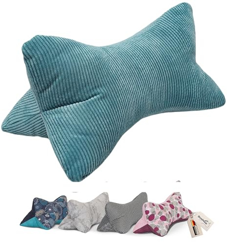 Leseknochen Nackenkissen Handmade in D, waschbar (Cord Mint)