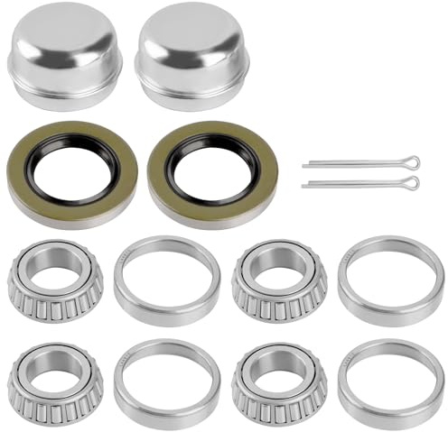 Kit de roulements de moyeu de roue de remorque L44643 L44610 de rechange pour moyeu de roue de voiture, ensemble de roulements à rouleaux coniques accessoires (lot de 2)