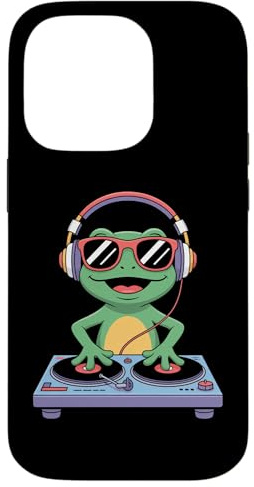 Rana DJ Divertido Tocadiscos Audífonos Carcasa para iPhone 14 Pro