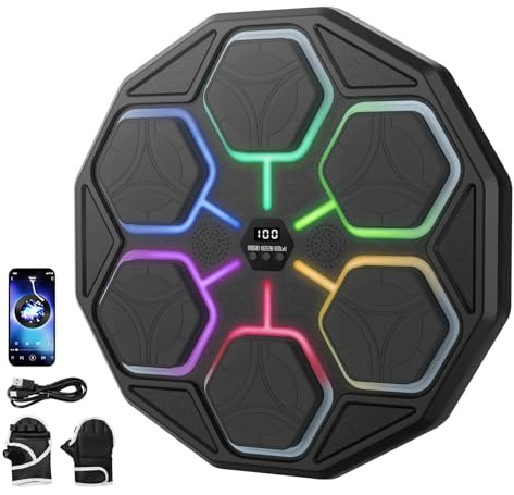 Music Boxing Machine, Elektronische Boxmaschine mit Musik, Bluetooth, 11 Geschwindigkeits, 3 Trainingsmodi, Zählmodus, Geschenk Für Erwachsene und Kinder