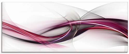 ARTland Wanddeko Glasbilder Wandbild Glas Bild einteilig 125x50 cm Querformat Moderne Kunst Abstrakt Design Modern Rauch Welle S8UL