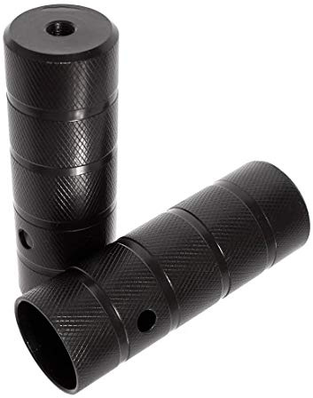 KHE BMX Axle Pegs Fußrasten für 10mm Achsen-Gewinde 3/8 Zoll schwarz Paar