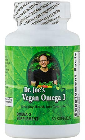 Dr. Joe's Vegan Omega 3 - Algae Oil - Omega-3 600mg, EPA 180mg, DHA 360mg