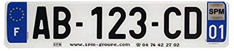 BANDE PLAQUE IMMAT. NR SPM BLANCHE 520X110 AUTO - DEPT 78 - SUR COMMANDE (X10)